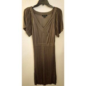 Banana Republic Olive Green Viscose V Neck Ribbed Sweater Dress Size M GUC